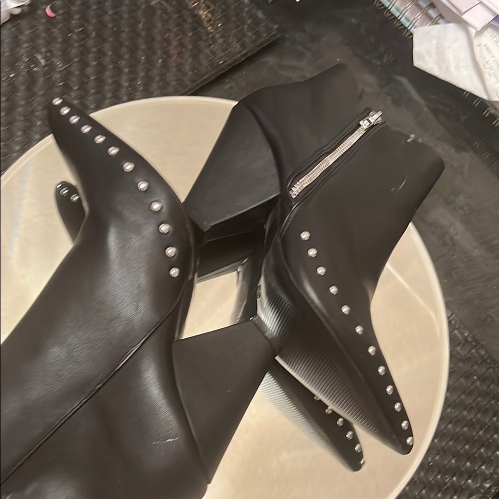 Studded Black Ankle Boots